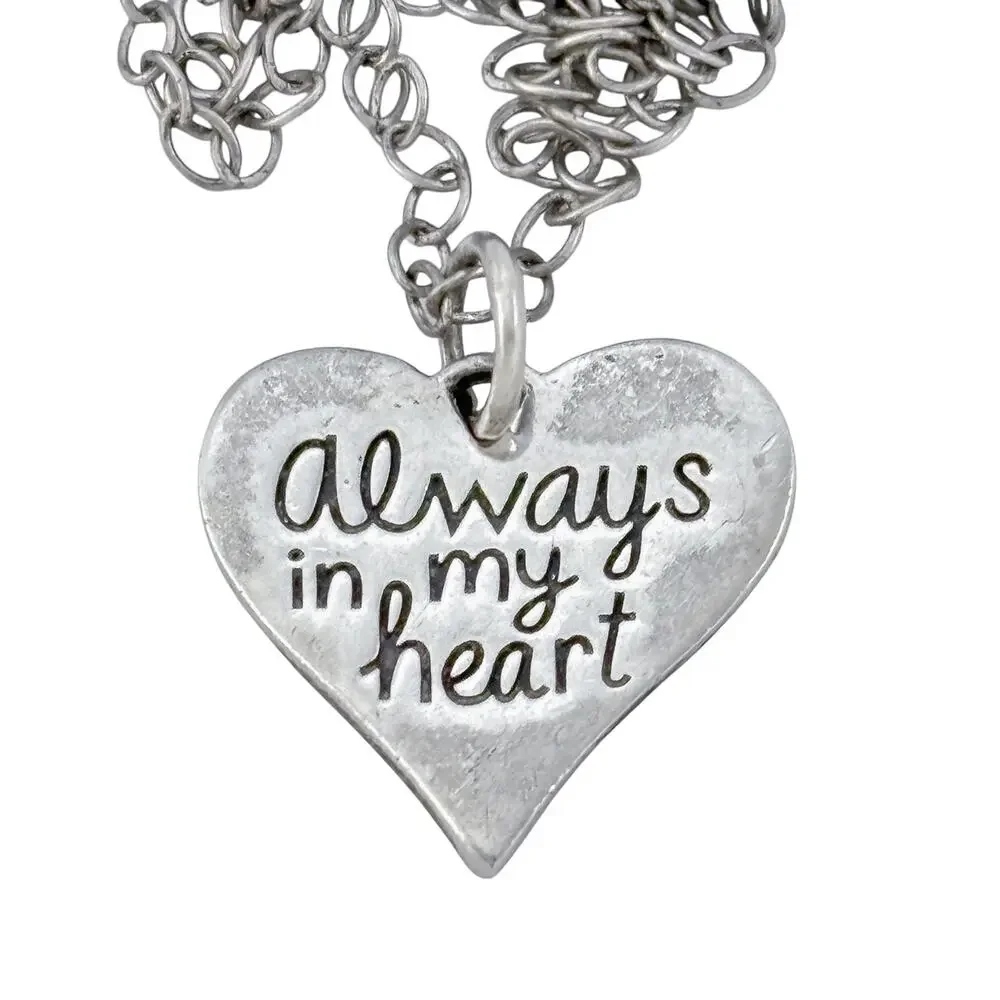 Vintage Sterling Silver 925 Always In My Heart Pendant Necklace 20